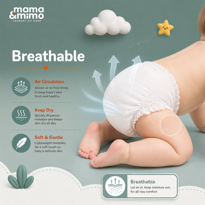 Baby Diapers breathable feature infographic