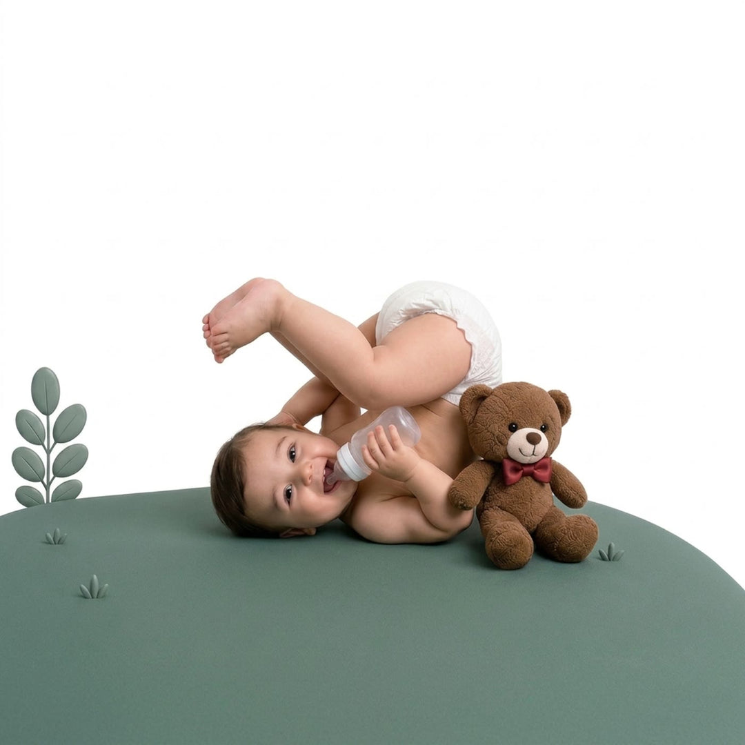 Baby wearing mama &amp; mimo diaper, lifestyle