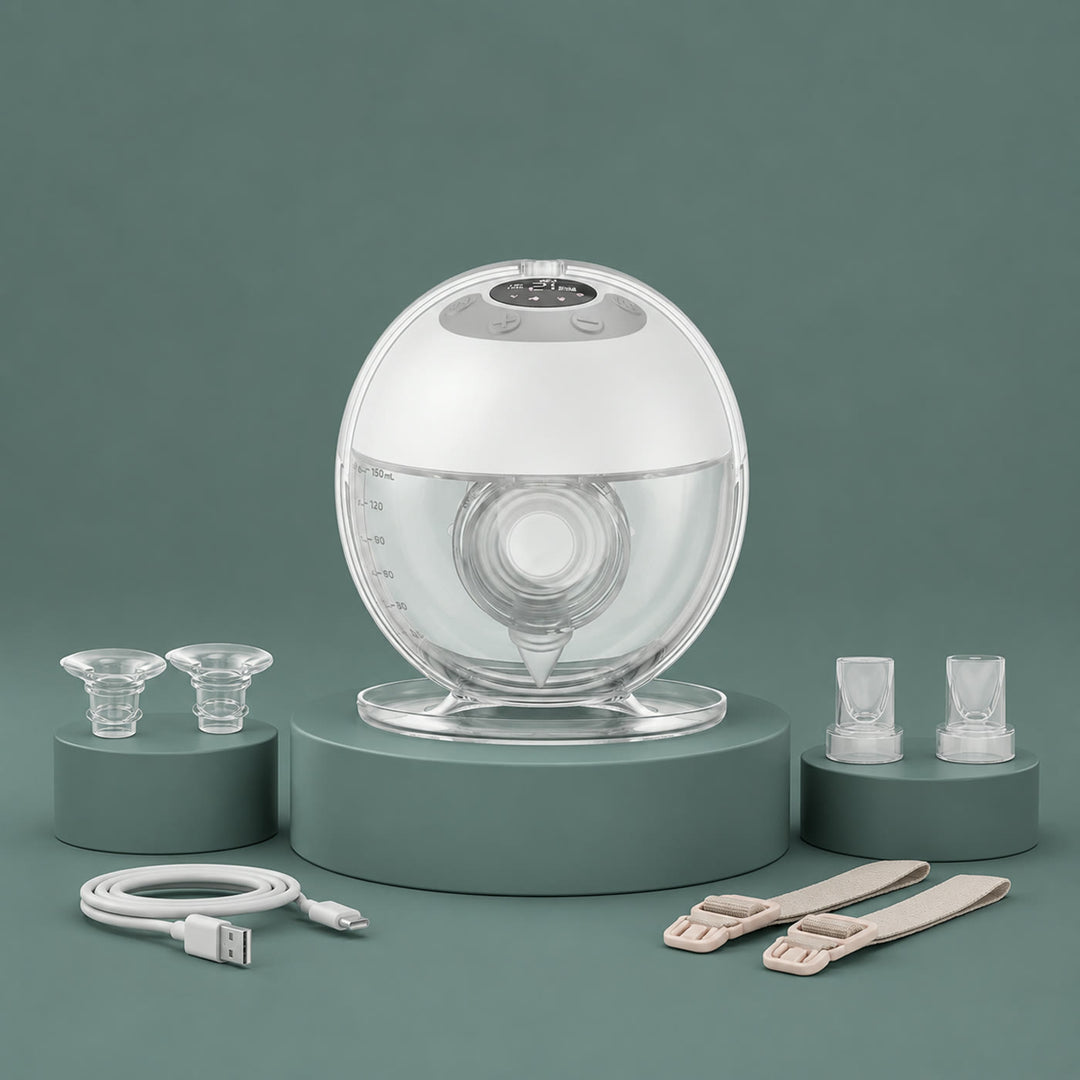 Wireless Breast Pump with flanges, cable and straps